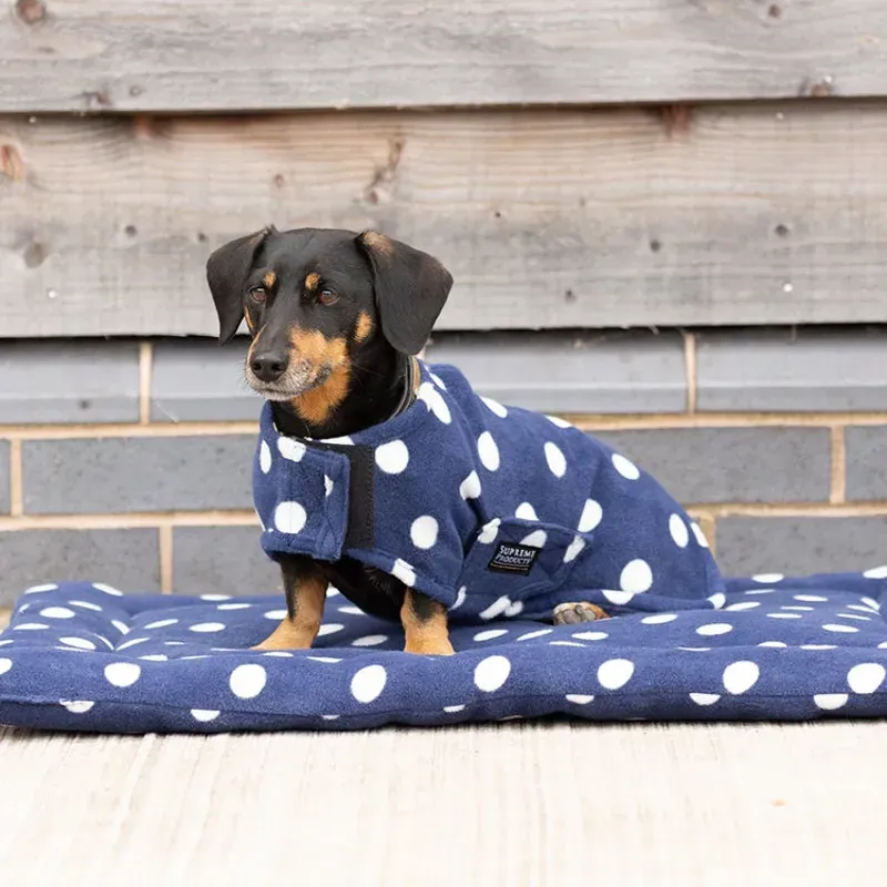Supreme Products Dotty Fleece Dog Coat in Noble Navy