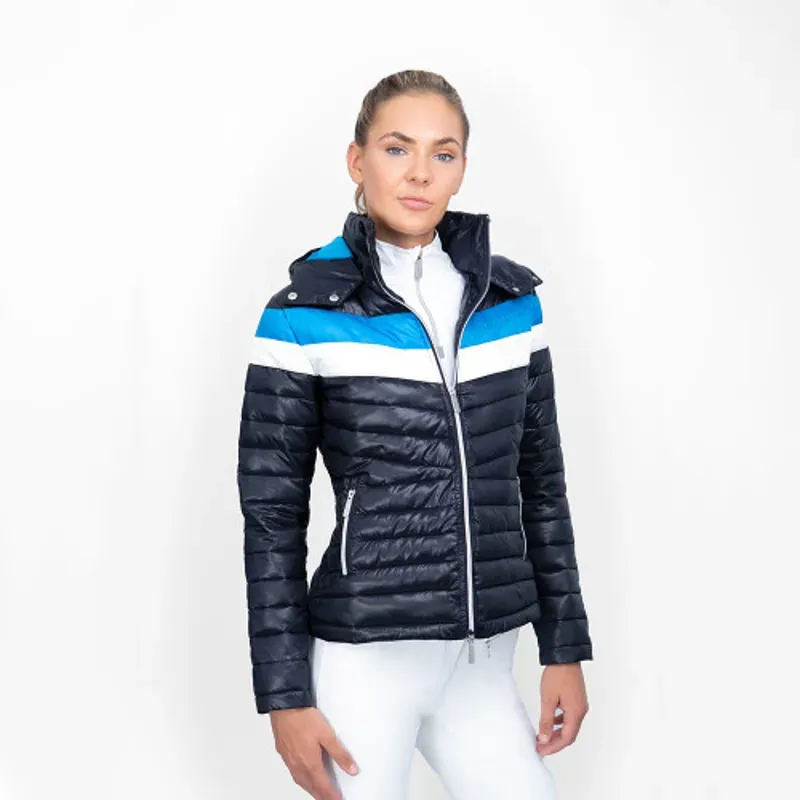 Coldstream Southdean Quilted Coat in Navy/White/Blue-1