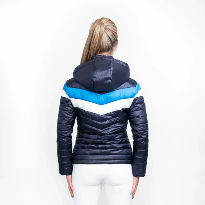 Coldstream Southdean Quilted Coat in Navy/White/Blue-2