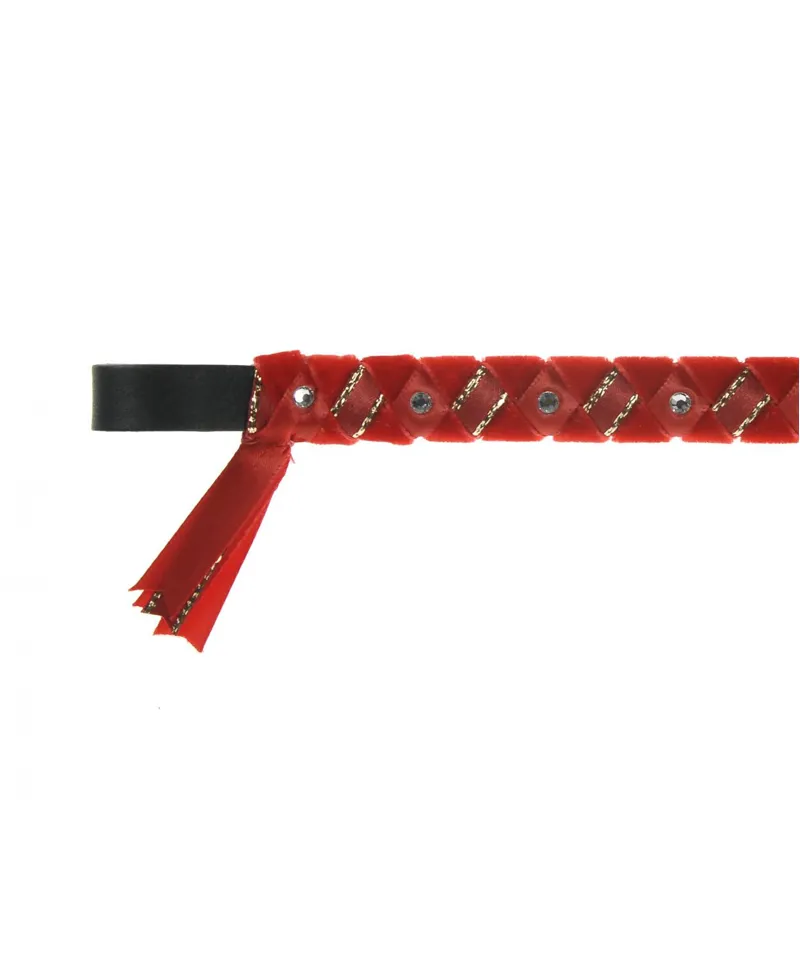 ShowQuest York Brow Band in Red/Gold with Crystals