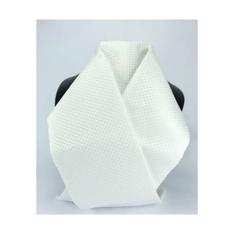 ShowQuest Tied Devises Looped Neck Stock in White