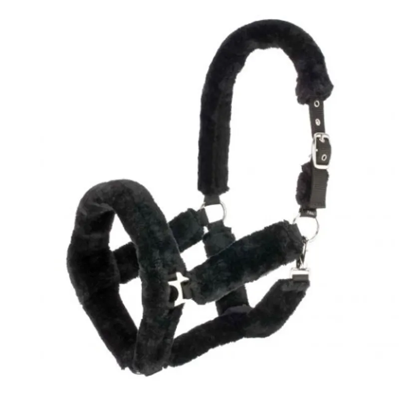 Hy Equestrian Fab Fleece Headcollar in Black
