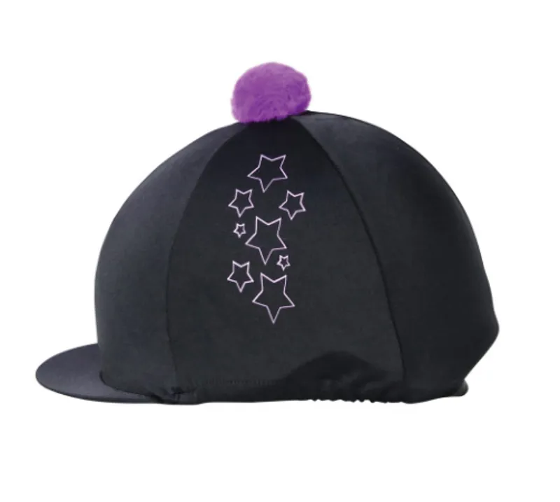 Hy Equestrian Stella Hat Cover in Black/Purple/Lilac