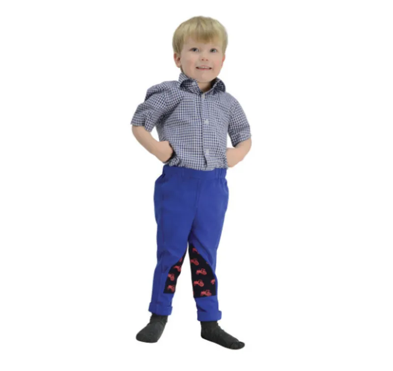 Hy Equestrian Tractors Rock Tots Jodhpurs in Navy/Red