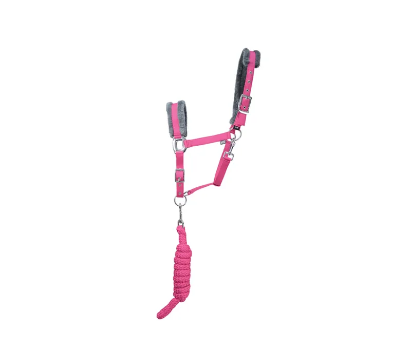 Hy Sport Active Head Collar & Lead Rope - - Bubblegum Pink cob