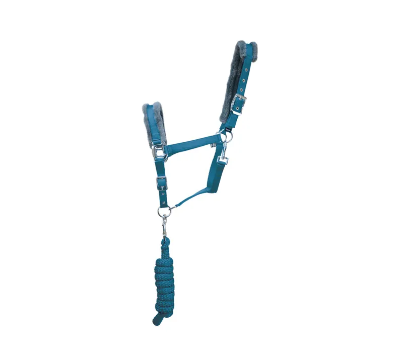 Hy Sport Active Head Collar and Lead Rope in Aegean Green