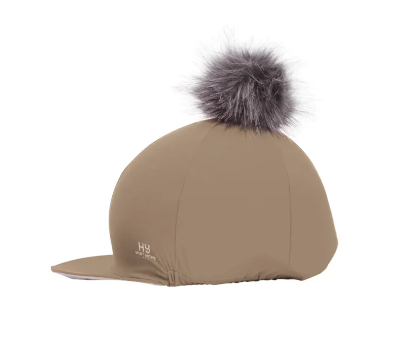 Hy Sport Active Hat Silk with Interchangeable Pom Pom in Desert Sand