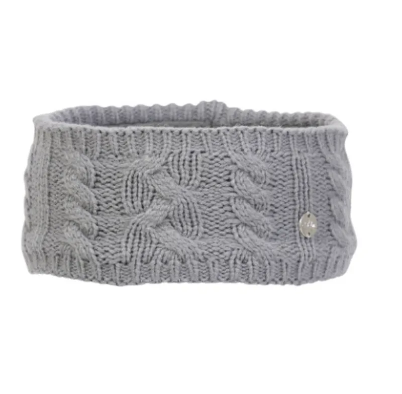 Hy Equestrian Melrose Cable Knit Headband in Grey
