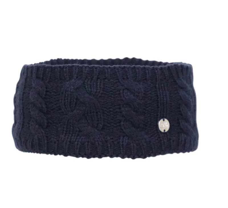 Hy Equestrian Melrose Cable Knit Headband in Navy