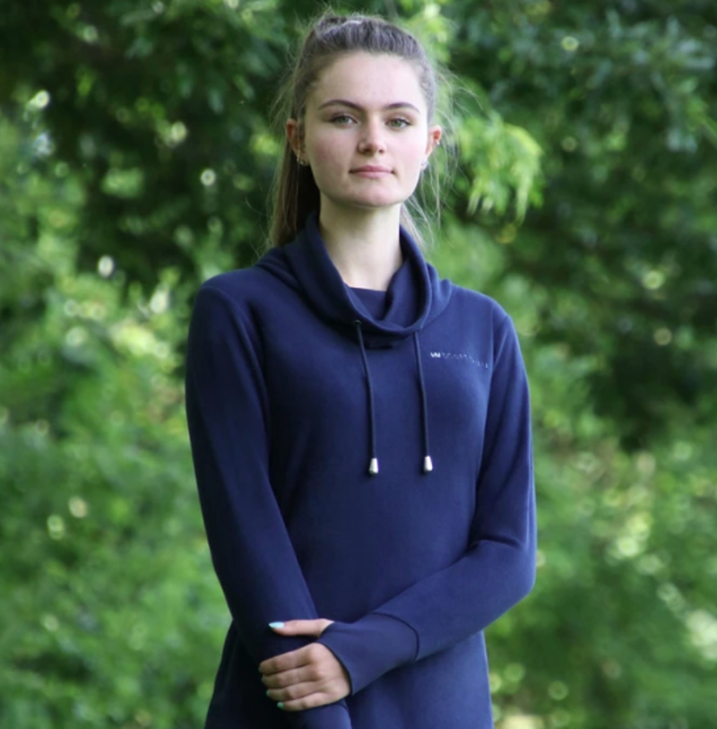 Hy Equestrian Synergy Cowl Neck Top in Navy