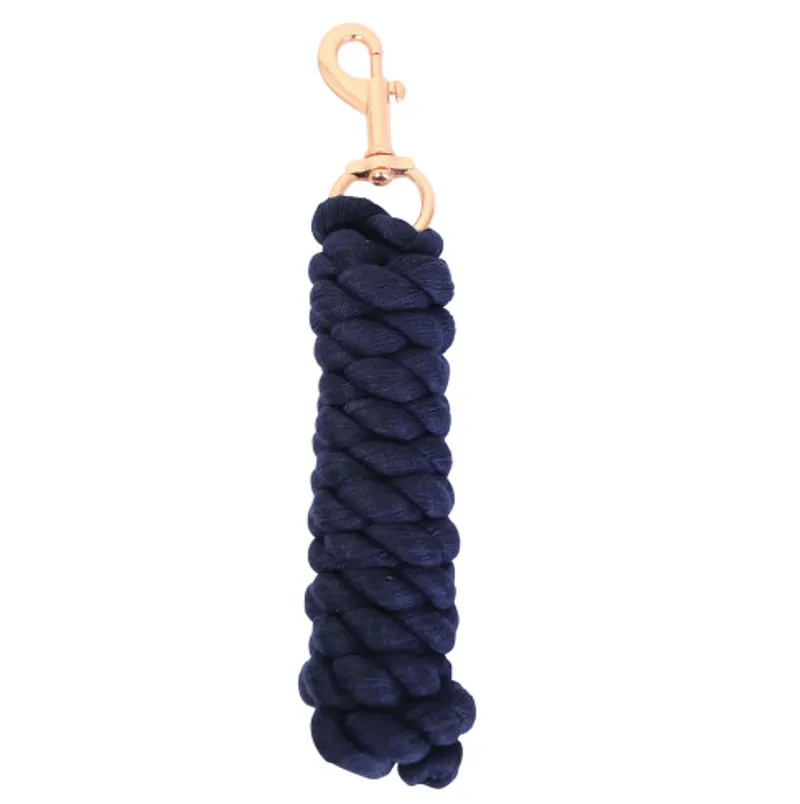 Hy Equestrian Rose Gold Lead Rope in Navy/Rose Gold