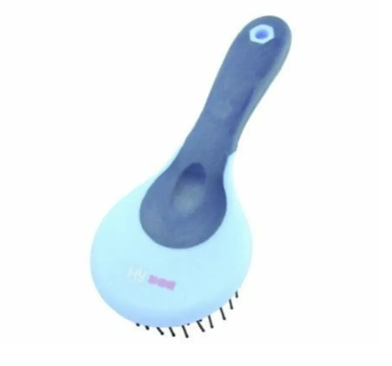 Hy Shine Pro Groom Mane and Tail Brush in Navy/Light Blue