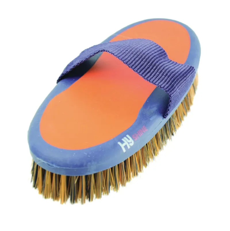 Hy Shine Pro Groom Sponge Brush in Navy/Orange