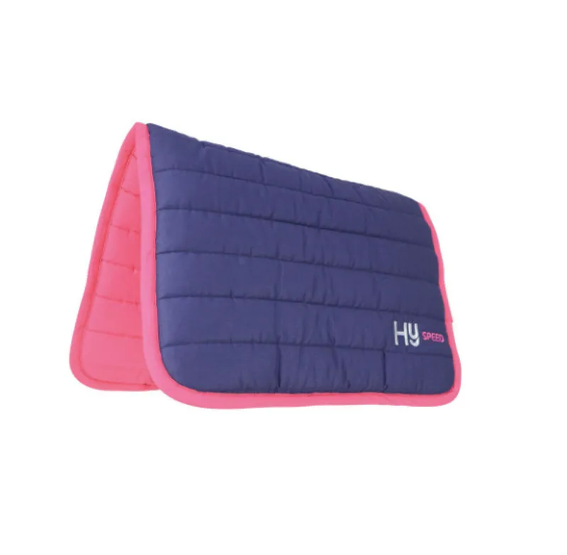 Hy Equestrian Reversible Two Colour Saddle Pad in Navy/Pink