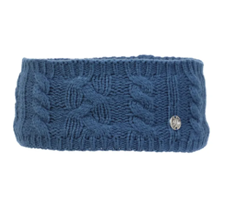 Hy Equestrian Melrose Cable Knit Headband in Petrol Blue