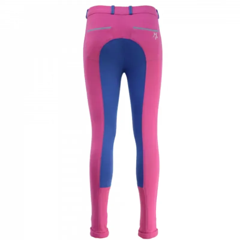 Hy Performance Zeddy Mizs Jodhpurs in Flamingo Pink/Cobalt Blue