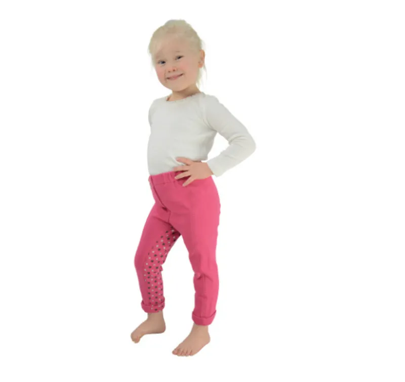 Hy Equestrian Star Tots Jodhpurs in Pink/Grey Silver