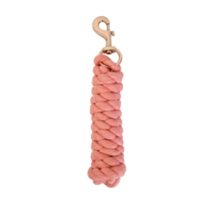 Hy Equestrian Rose Gold Lead Rope in Coral/Rose Gold