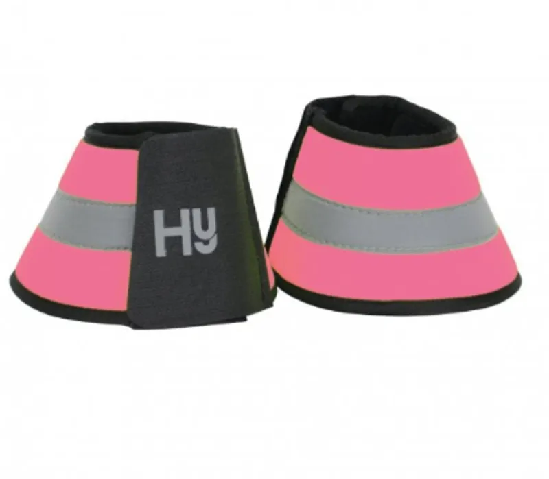 Hy Viz Reflector Over Reach Boots in Pink