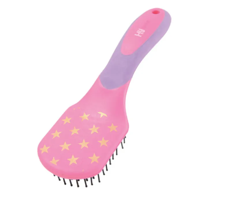 Hy Shine Star Easy Grip Mane and Tail Brush in Pink/Lilac