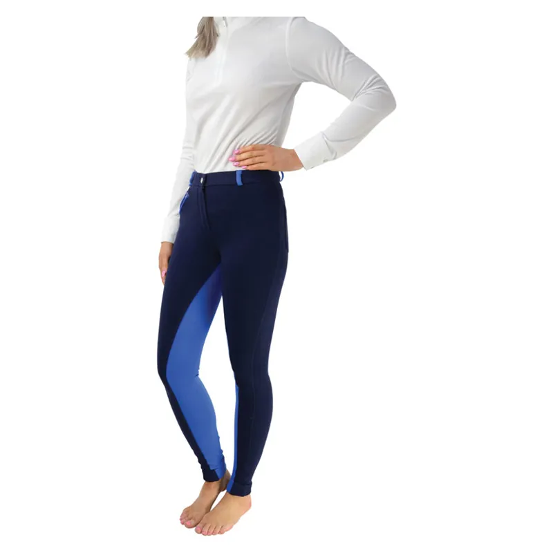 HyPERFORMANCE Manby Ladies Jodhpurs - - Navy/Brilliant Blue 24