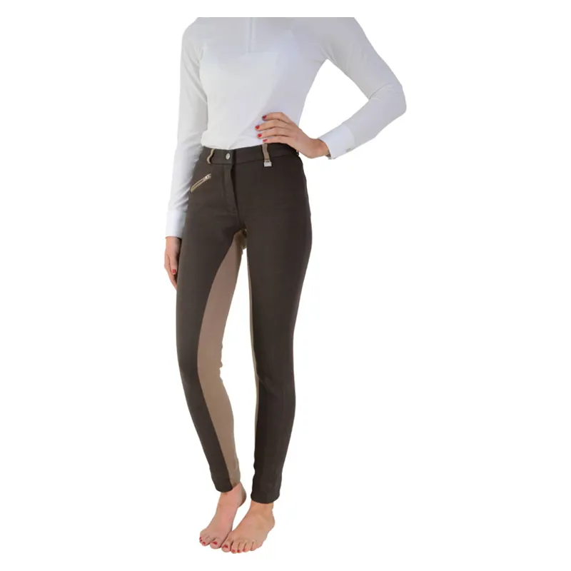 HyPERFORMANCE Manby Ladies Jodhpurs - - Brown/Light Brown 24
