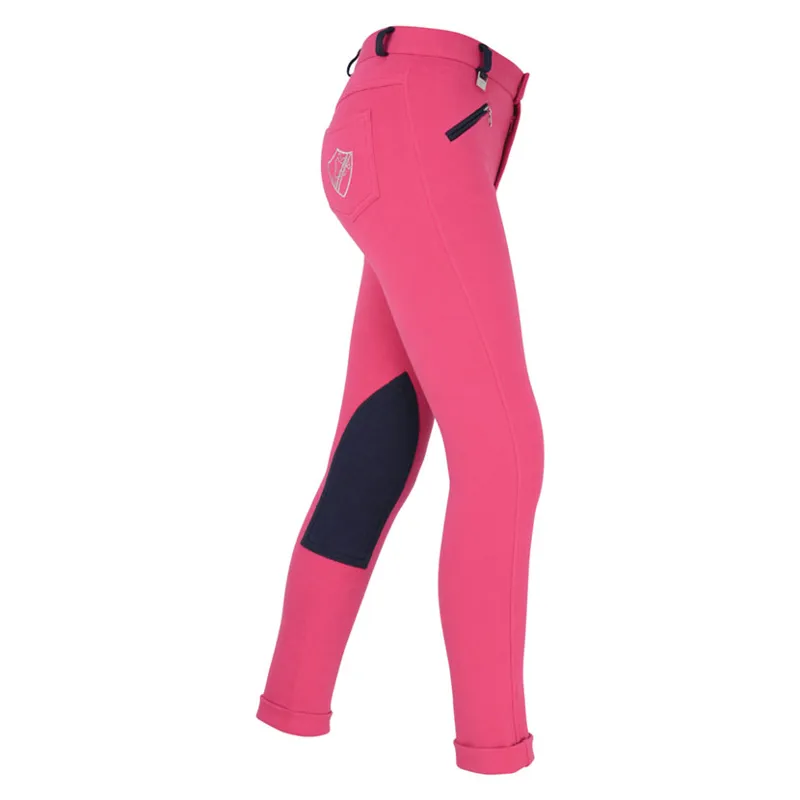 HyPERFORMANCE Belton Children's Jodhpurs - - Pink/Navy 30