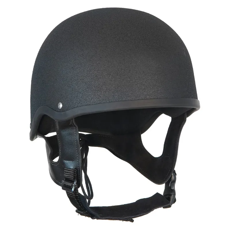 Champion Euro Deluxe Plus Jockey Skull Riding Helmet in Black