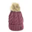 Hy Equestrian Melrose Cable Knit Bobble Hat in Damson
