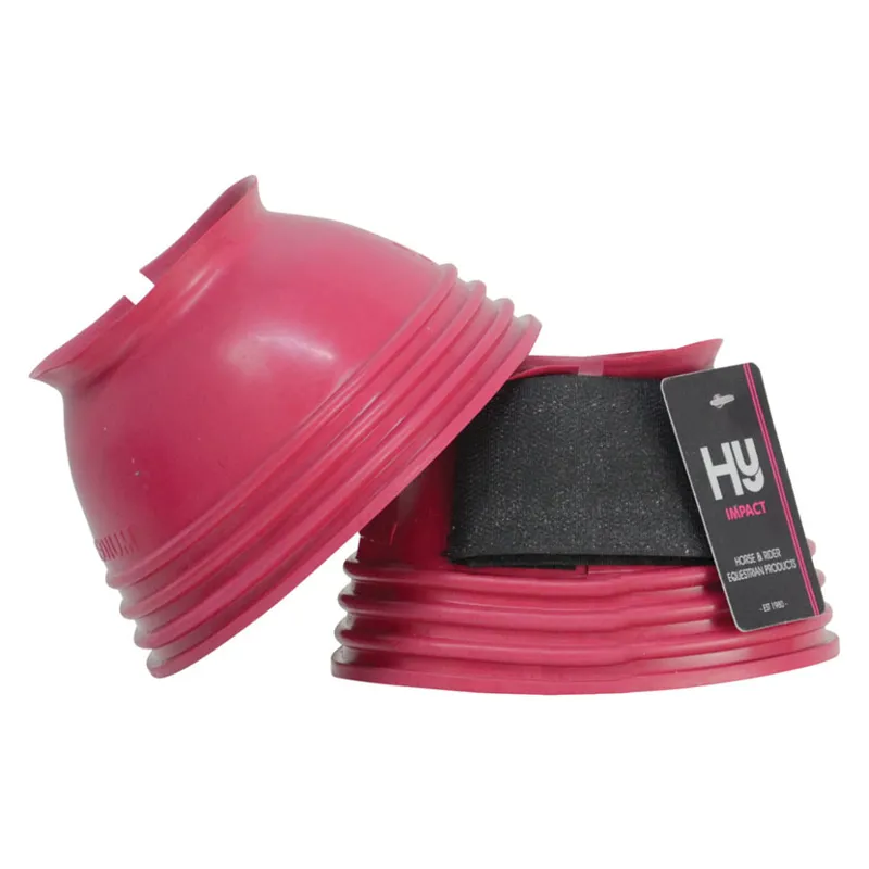 Hy Equestrian Ringed Overreach Boots in Hot Pink