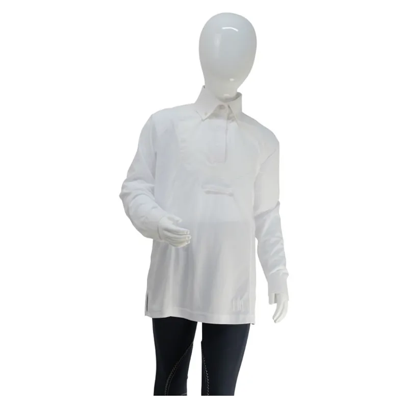 Hy Fashion Ladies Dedham Long Sleeved Tie Shirt in White