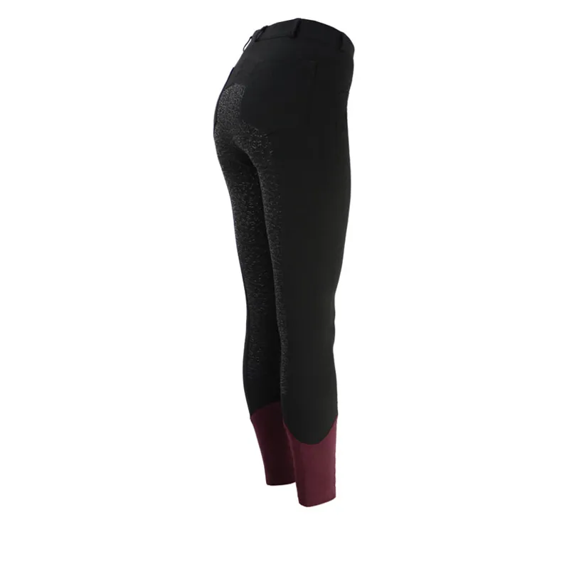 Coldstream Learmouth Ladies Breeches in Black/Windsor Wine-1