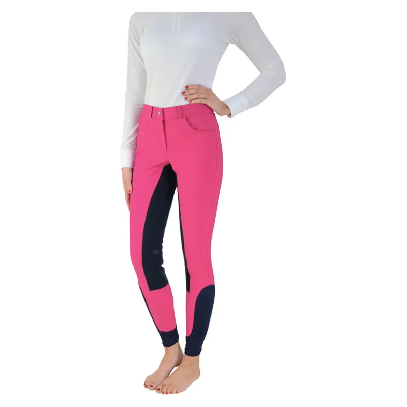 Hy Performance Edition Full Seat Breeches in Hot Pink/Navy