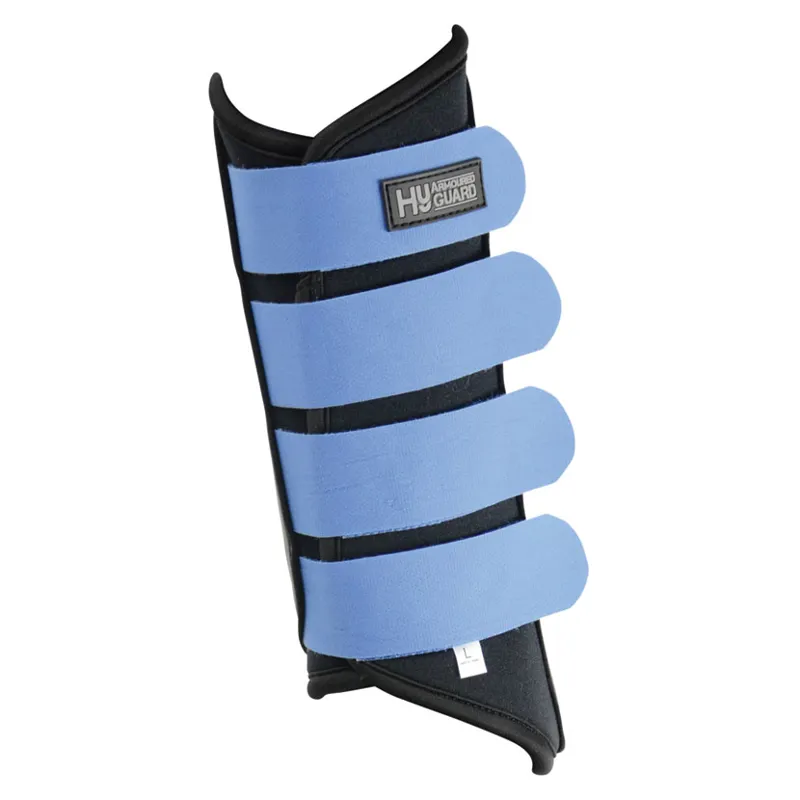 Hy Armoured Guard Neoprene Brushing Boots in Black/Palace Blue