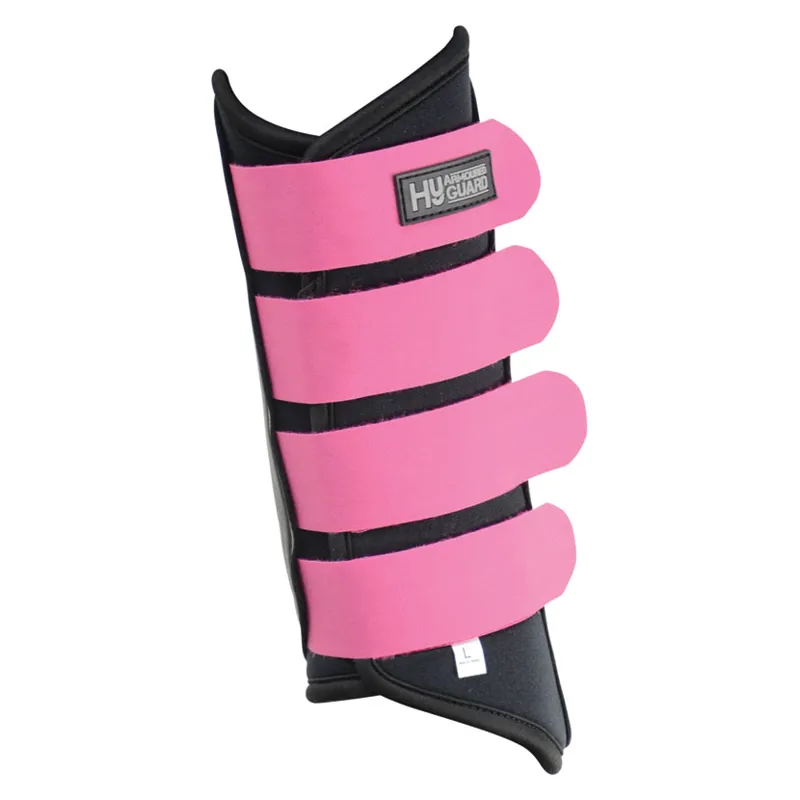 Hy Armoured Guard Neoprene Brushing Boots in Black/Pink