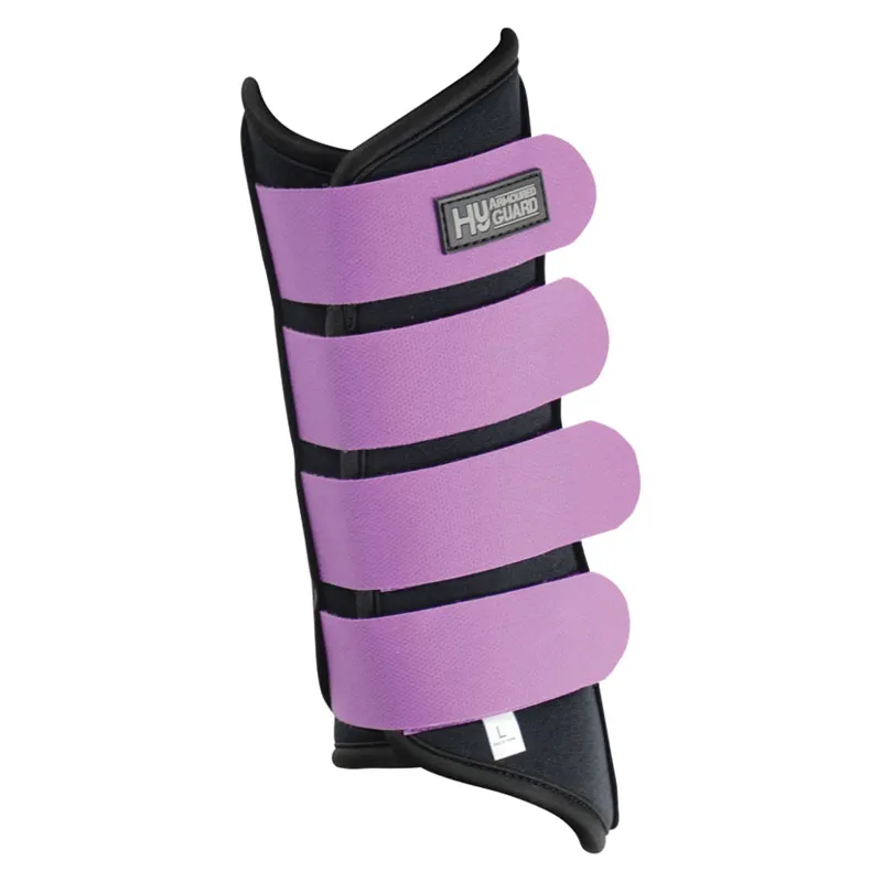 Hy Armoured Guard Neoprene Brushing Boots in Black/Grape Royal