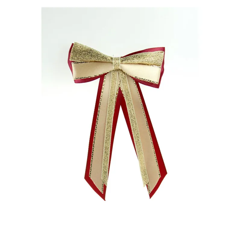 ShowQuest Hairbow and Tails in Burgundy/Cream/Gold