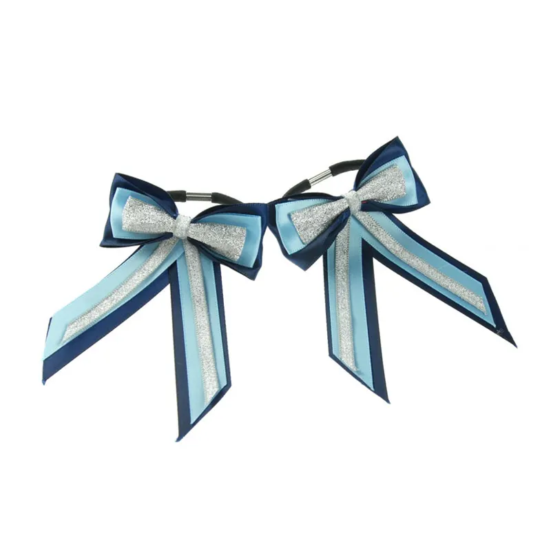 ShowQuest Piggy Bow and Tails Pair in Navy/Pale Blue/Silver