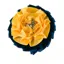 ShowQuest Newport Buttonhole in Navy/Sunshine/Gold