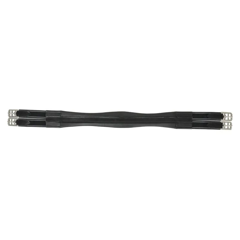 Hy Equestrian Elasticated Padded Leather Atherstone Girth in Black-1