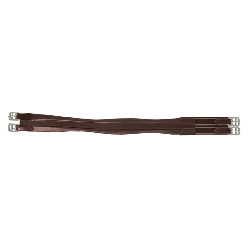Hy Equestrian Elasticated Padded Leather Atherstone Girth in Brown-1