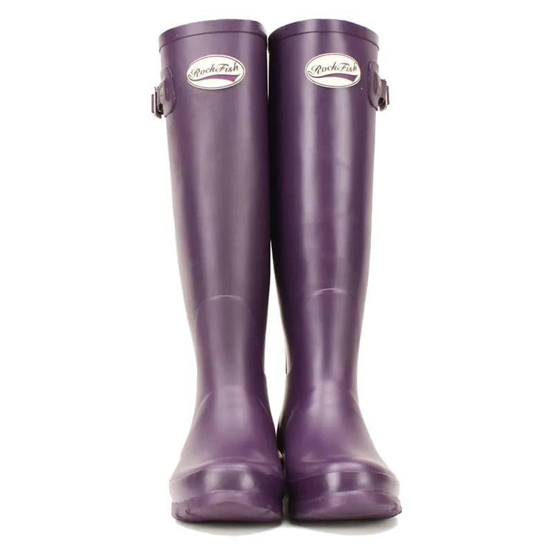 Rockfish Women's Tall Standard Matt Wellington Boots in Purple Grape-1