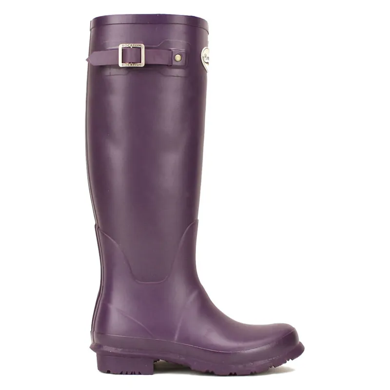 Rockfish Women's Tall Standard Matt Wellington Boots in Purple Grape-2