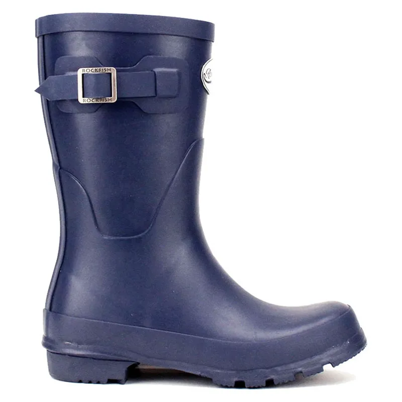 Rockfish Women's Short Matt Wellington Boots in Our Navy-2