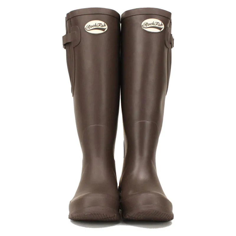 Rockfish Women's Tall Adjustable Matt Wellington Boots in Dark Chocolate-1