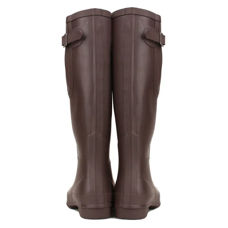 Rockfish Women's Tall Adjustable Matt Wellington Boots in Dark Chocolate-3