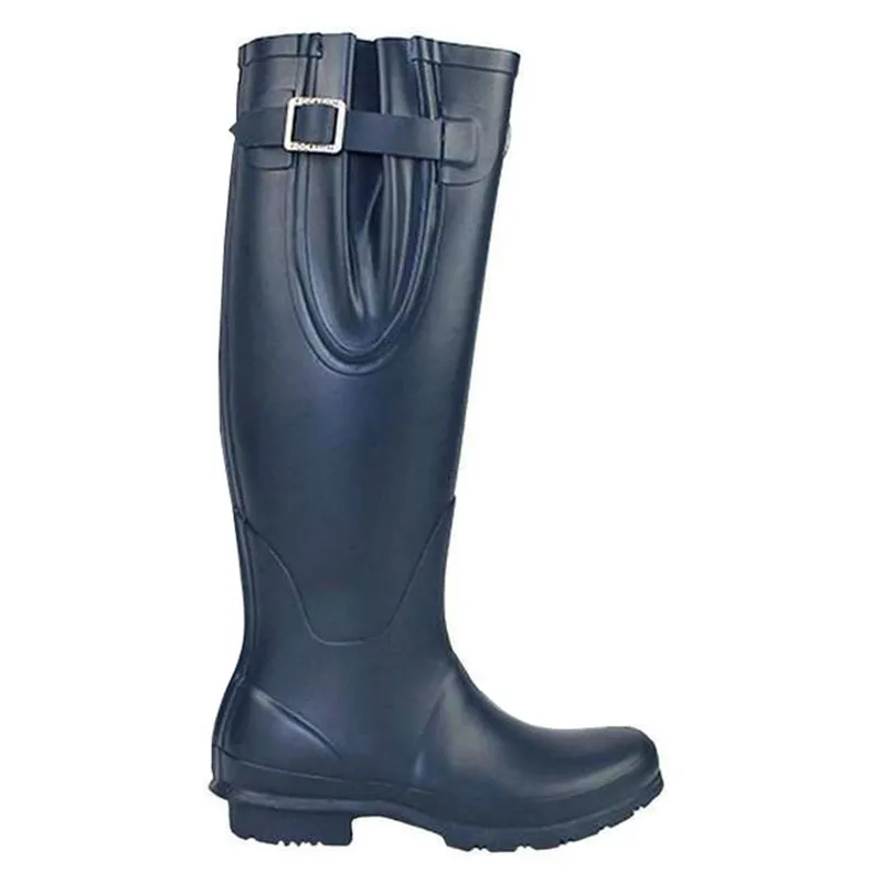 Rockfish Women's Tall Adjustable Matt Wellington Boots in Our Navy-2