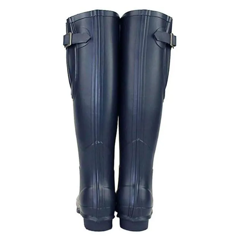 Rockfish Women's Tall Adjustable Matt Wellington Boots in Our Navy-3