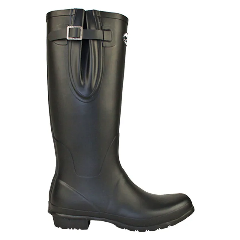 Rockfish Women's Lined Tall Adjustable Matt Wellington Boots in Black-3