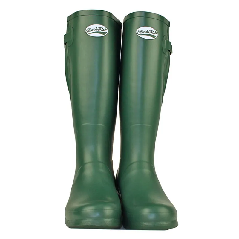 Rockfish Women's Lined Tall Adjustable Matt Wellington Boots in Green-2